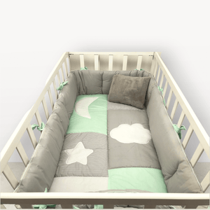 Edredon Cuna Cary bebé ELEN 1 Pieza Gris/Verde - Cary Bebé - 33ELEN - Edredon