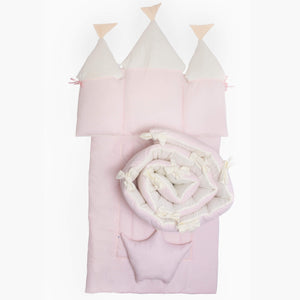 Juego de Cuna Cary Princesa 95x140 cm Palo de Rosa/Hueso - Cary Bebé - 50EPC -
