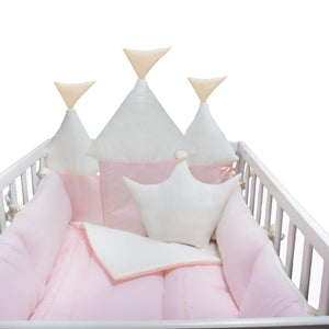 Juego de Cuna Cary Princesa 95x140 cm Palo de Rosa/Hueso - Cary Bebé - 50EPC -