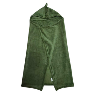 Cobija con Gorro Cary Dino 80x100 cm, Tela polar Verde
