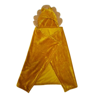 Cobija con Gorro Cary León 80x100 cm, Tela polar Amarillo