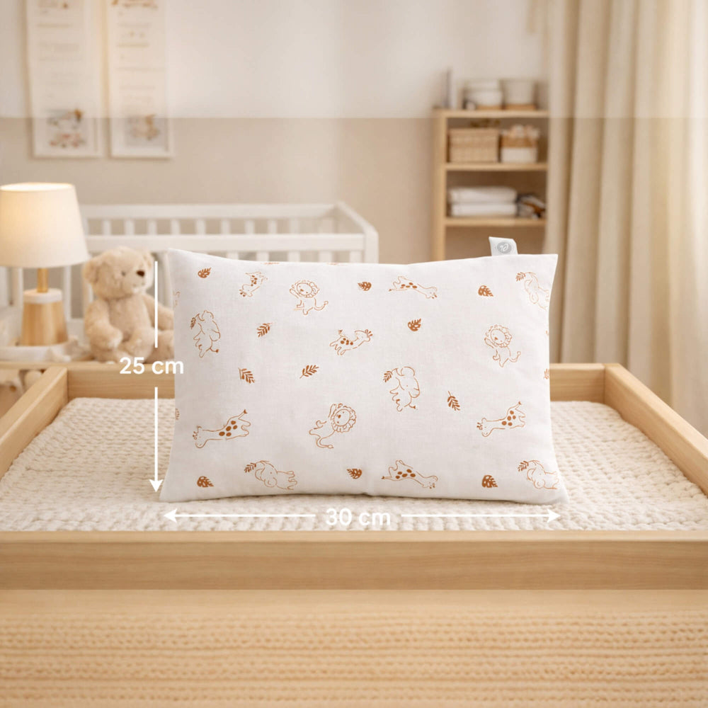 Pack Almohada Jirafa natural 100% Algodón Cary 2 Piezas 25x30 cm Suave y Fresca