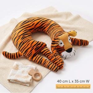 Cojín Multifuncional Cary Tigre | Apoyo para Bebé + Lactancia (40×35×12 cm)