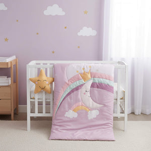 Edredon para Cuna Cary bebé Princesa Luna Lila 4 piezas