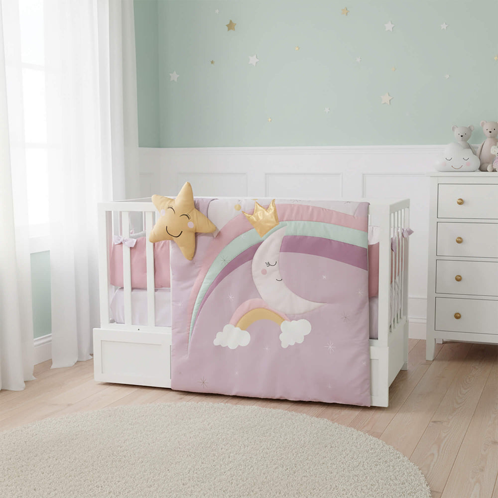 Juego de Cuna Cary bebé Princesa Luna 4 piezas Lila