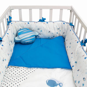 American Baby Company - Paquete de cuna para bebé: cubre  colchón protector, sábana a la medida y manta térmica., paquete de de 1,  Estrellas azules y luna : Bebés