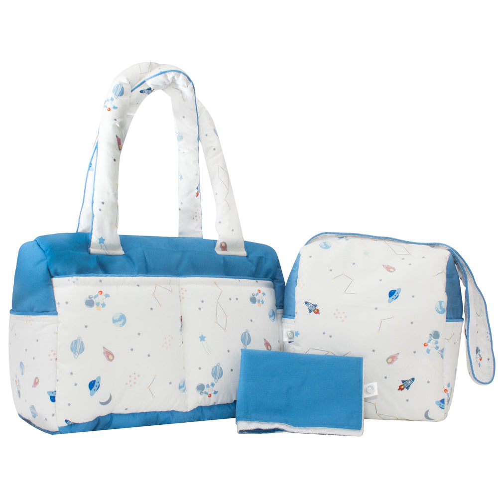 Pañalera Cary Astronauta Kit 3 piezas Azul plumbago - Cary Bebé - 01PKAST - 