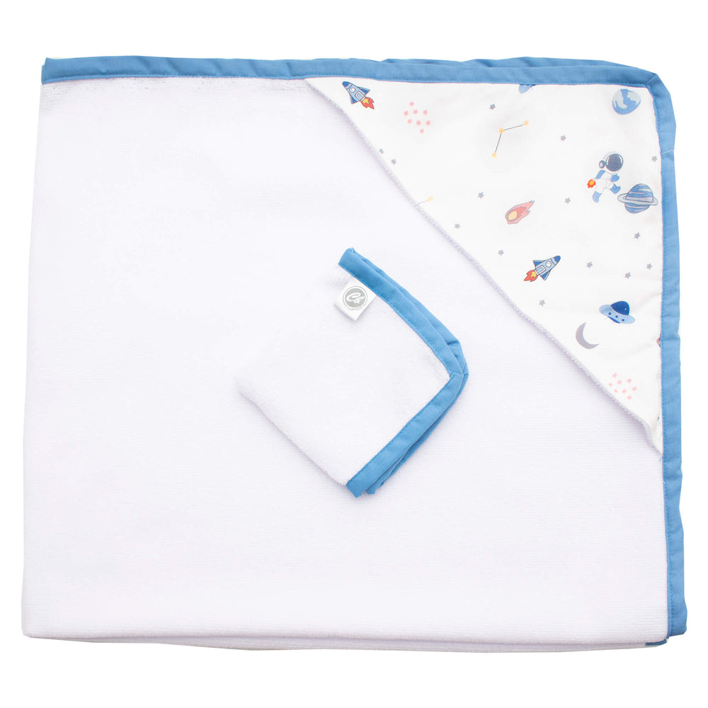 Toalla de Baño Cary Astronauta 80x95 cm Blanco - Cary Bebé - 92ASTBL - 