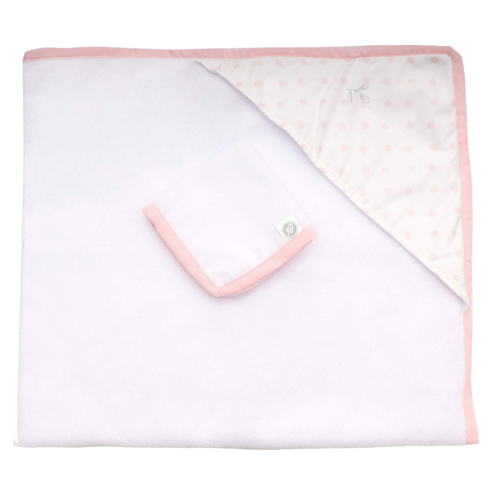 Toalla de Baño Cary Rose 80x95 cm Blanco - Cary Bebé - 92ROSEBL - 